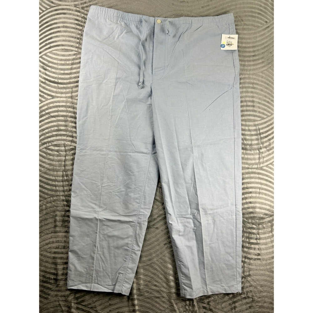 Mantles Men's Pants XL Light Blue 100% Cotton Drawstring Casual Dress Summer Tag